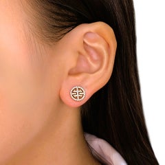 Scintillanti orecchini con diamante naturale da 0,48 carati in oro rosa 18 carati