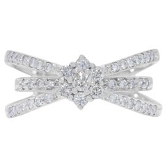Sparkling 0.57ct Cluster Diamond Ring in 18K White Gold