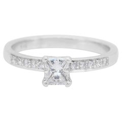 Bague pavée de 0,59ct de diamants en or blanc 14k - Certifiée IGI