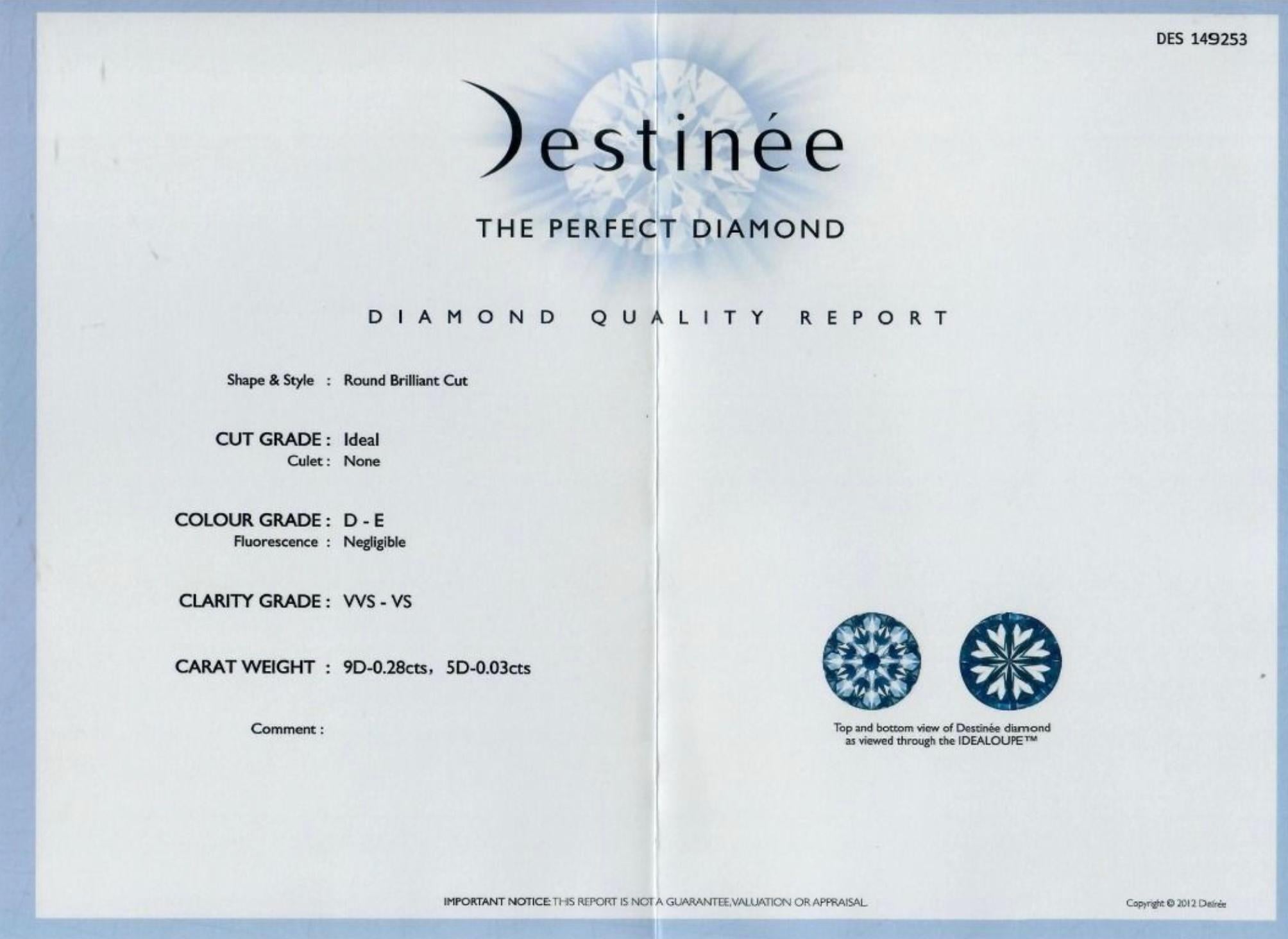 Colgante brillante de diamantes naturales Lee Hwa de 0,64 ct en oro blanco de 18 quilates en venta 3