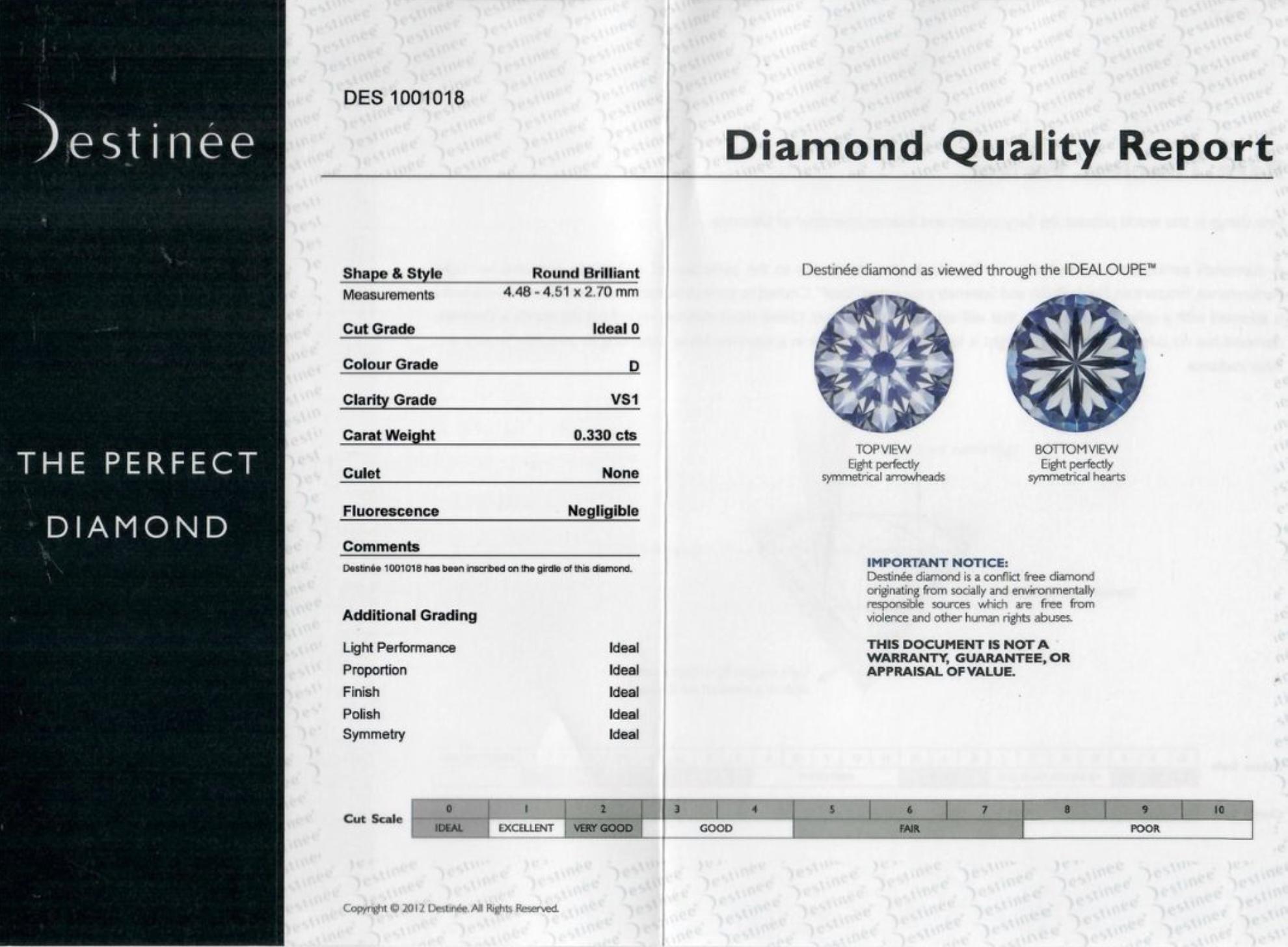 Colgante brillante de diamantes naturales Lee Hwa de 0,64 ct en oro blanco de 18 quilates en venta 4