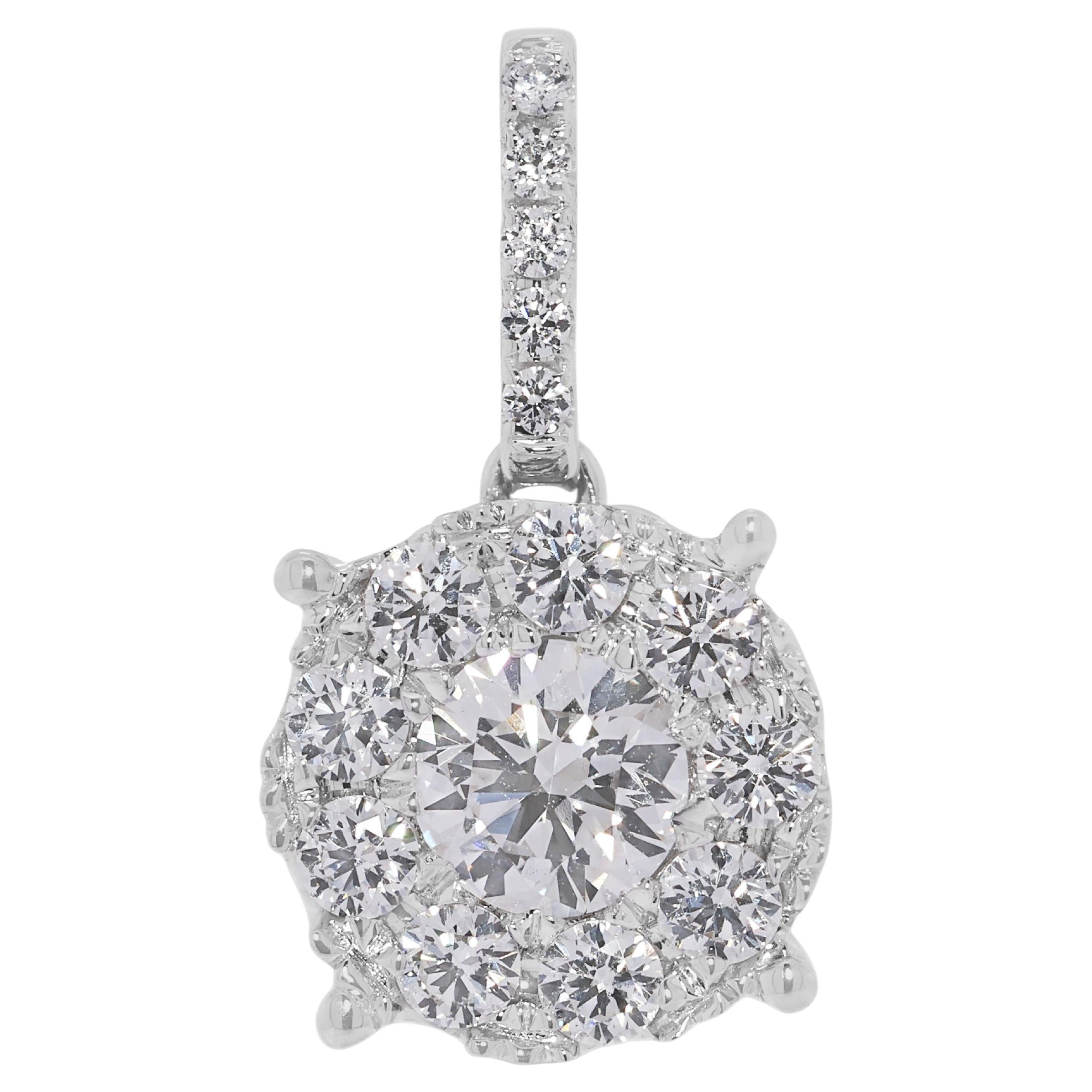 Colgante brillante de diamantes naturales Lee Hwa de 0,64 ct en oro blanco de 18 quilates en venta