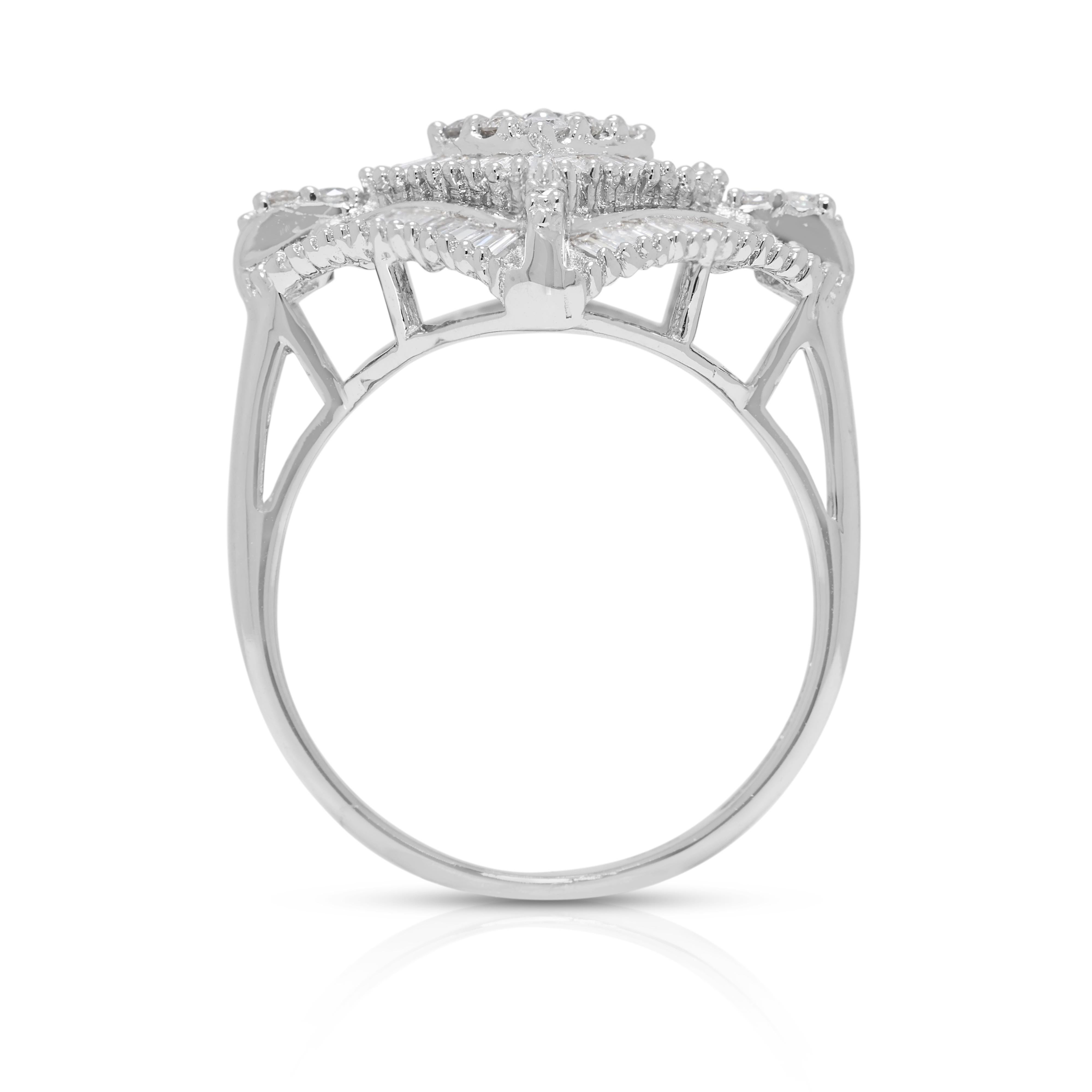 Anello Whiting con diamante naturale da 0,64 carati in oro bianco 18 carati in vendita 2