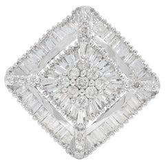 Funkelnder 0,64ct natürlicher Diamantring aus 18K Weißgold
