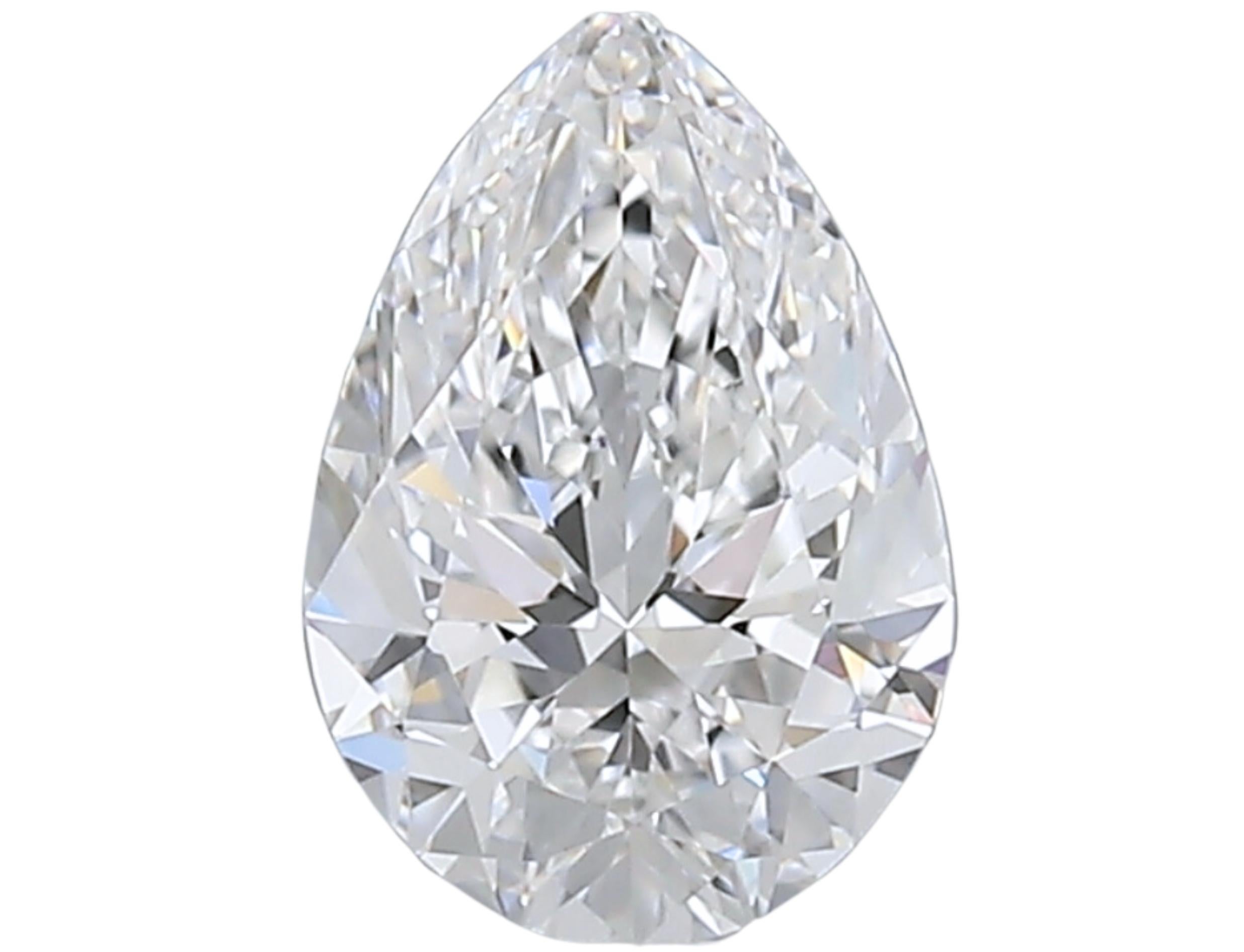 Sparkling 0.70 carat Pear Cut Brilliant Diamond In New Condition For Sale In רמת גן, IL