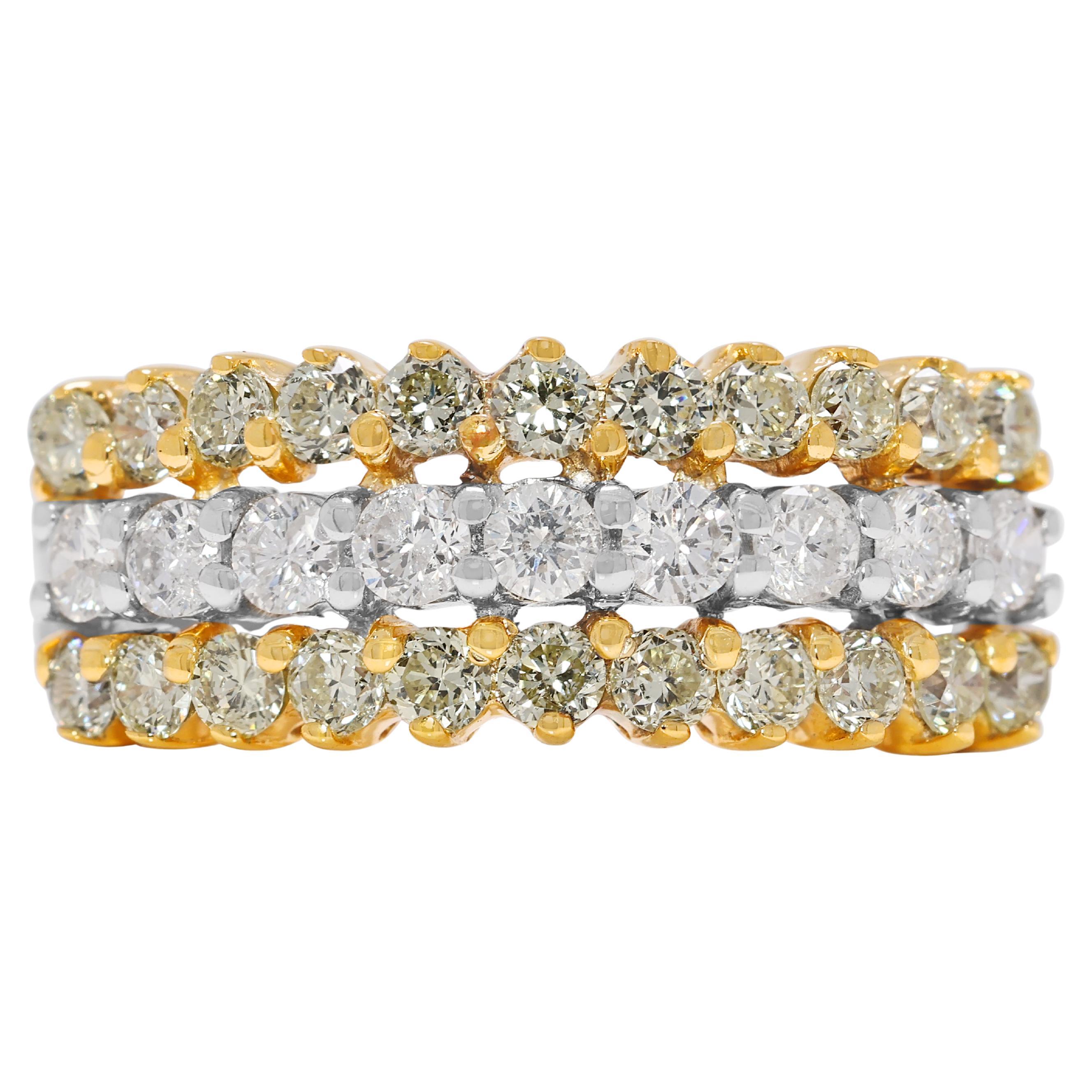 Sparkling 0.71ct Diamond Ring in 18K Two-Toned Gold