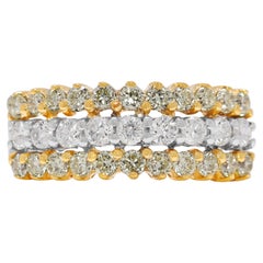 Sparkling 0.71ct Diamond Ring in 18K Two-Toned Gold