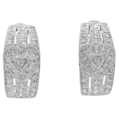 Sparkling 0.72ct Natural Diamond 18K White Gold Latch Back Earrings