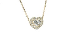 Sparkling 0.74ct Heart Brilliant Diamond Necklace in 18K Yellow Gold