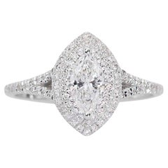 Used Sparkling 0.75ct Marquise Diamond Ring set in 18K White Gold