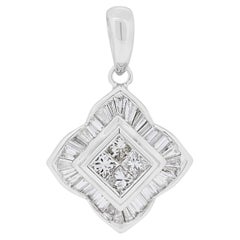 Sparkling 0.78ct Natural Diamond Pendant in 18k White Gold