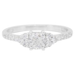 Sparkling 0.79ct Diamonds Ring in 18k White Gold - GIA Certified