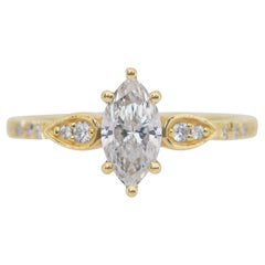 Sparkling 0.84ct Diamonds Pave Ring in 18k Yellow Gold - IGI Certified