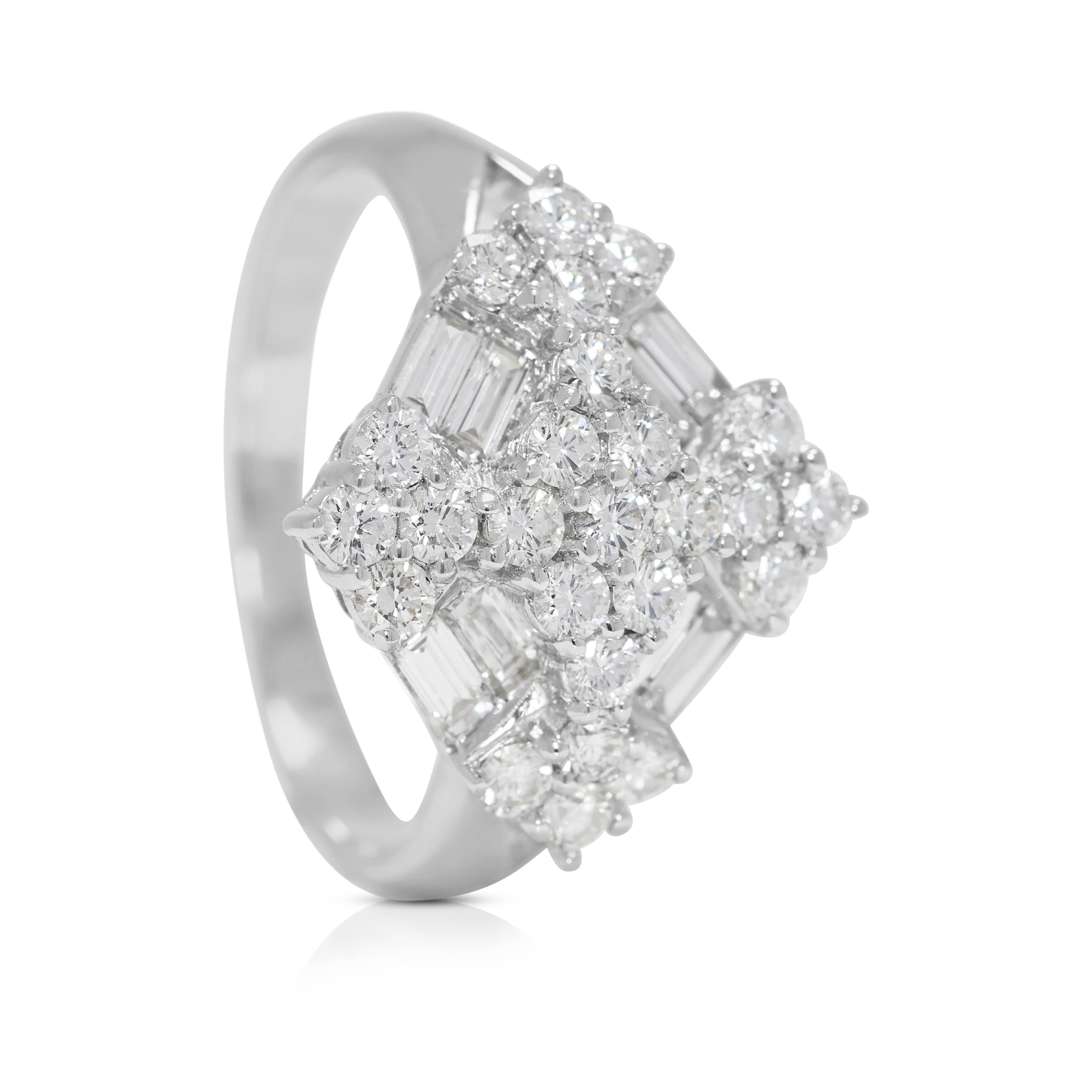 Statement-Ring aus 18 Karat Weißgold mit funkelndem 0,86 Karat natürlichem Diamant im Zustand „Neu“ im Angebot in רמת גן, IL