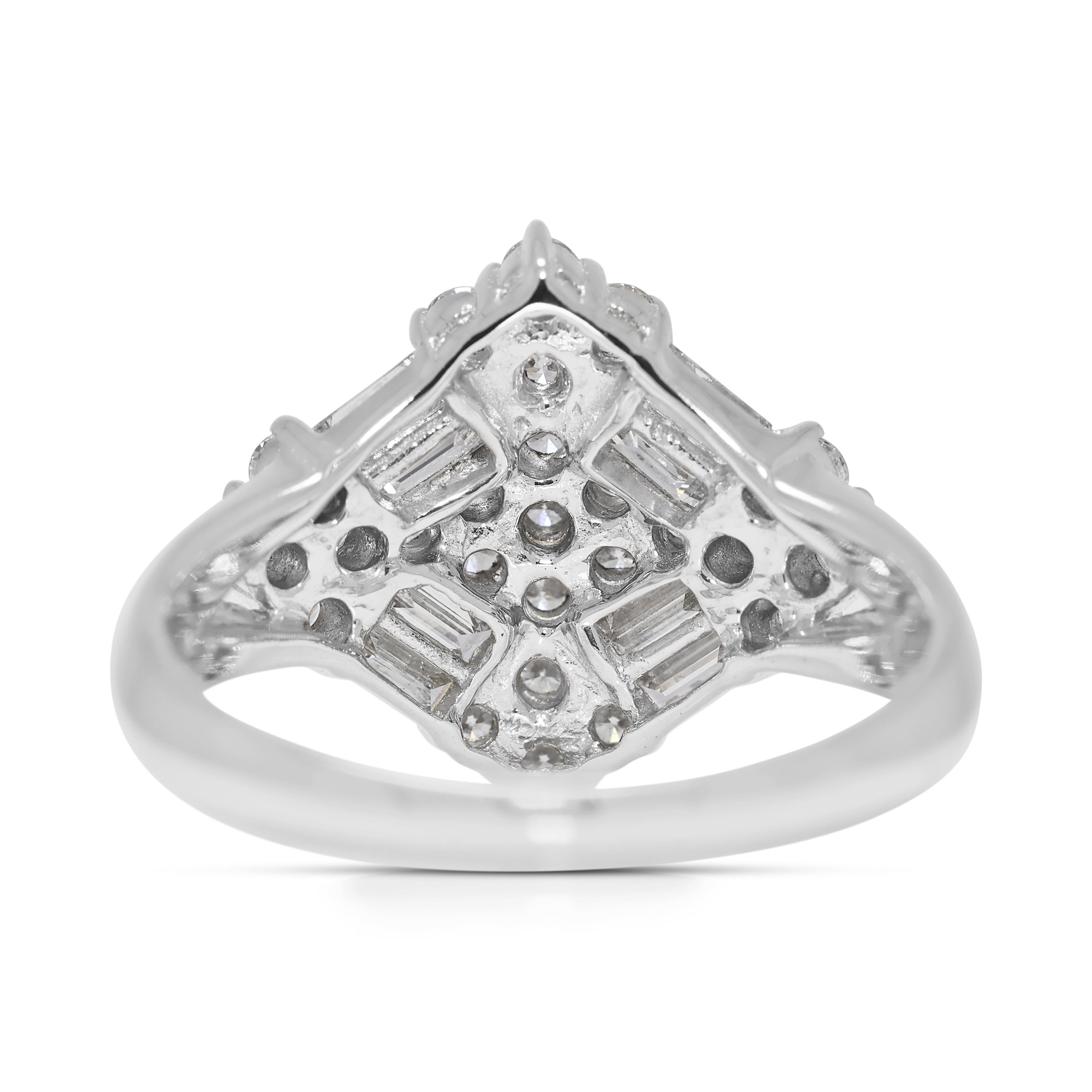 Statement-Ring aus 18 Karat Weißgold mit funkelndem 0,86 Karat natürlichem Diamant im Angebot 1
