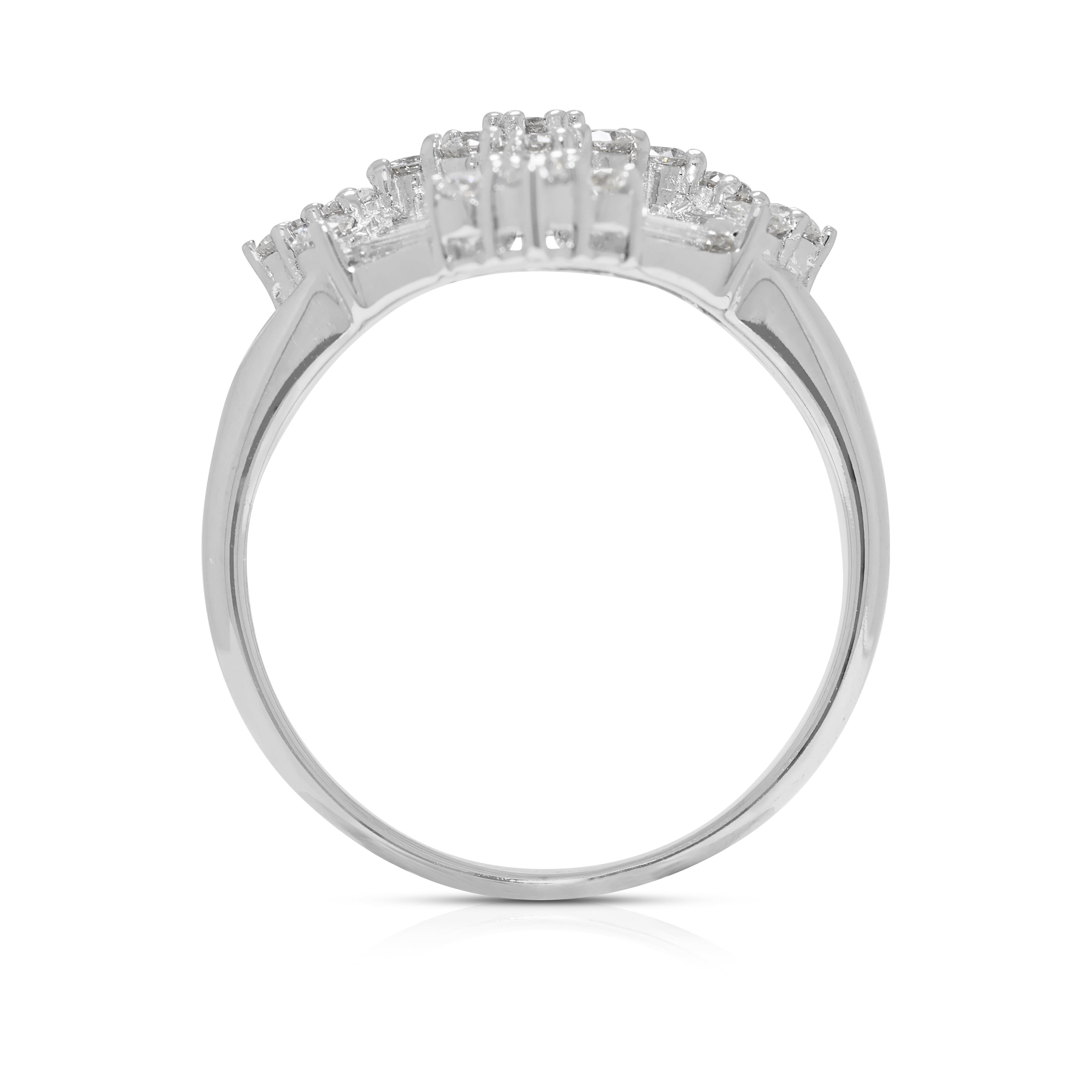 Statement-Ring aus 18 Karat Weißgold mit funkelndem 0,86 Karat natürlichem Diamant im Angebot 2