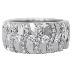 Funkelnde 0,90ct Diamanten Cluster Ring in 18k Weißgold - IGI zertifiziert