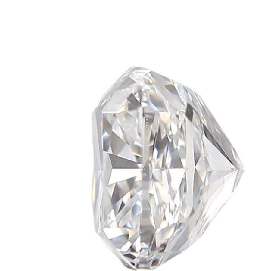 A sparkling natural square cushion modified diamond in  1 carat D VVS2 with excellent cut. This diamond has the whitest possible color grading. This diamond comes with IGI Certificate and laser inscription number.

SKU: RM-0063
IGI 564388475
