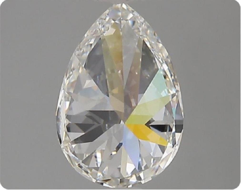 Sparkling 1 pc Natural Diamond with 0.90 ct  Pear G VS2 GIA Certificate For Sale 5