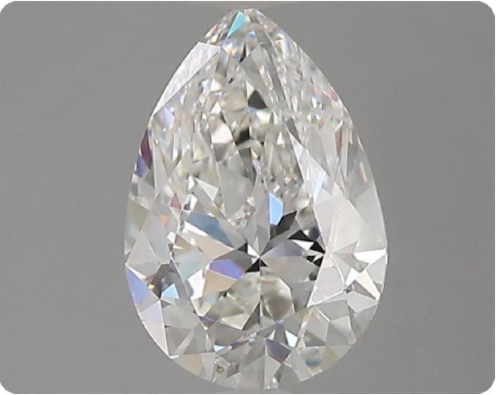 Women's or Men's Sparkling 1 pc Natural Diamond with 0.90 ct  Pear G VS2 GIA Certificate For Sale