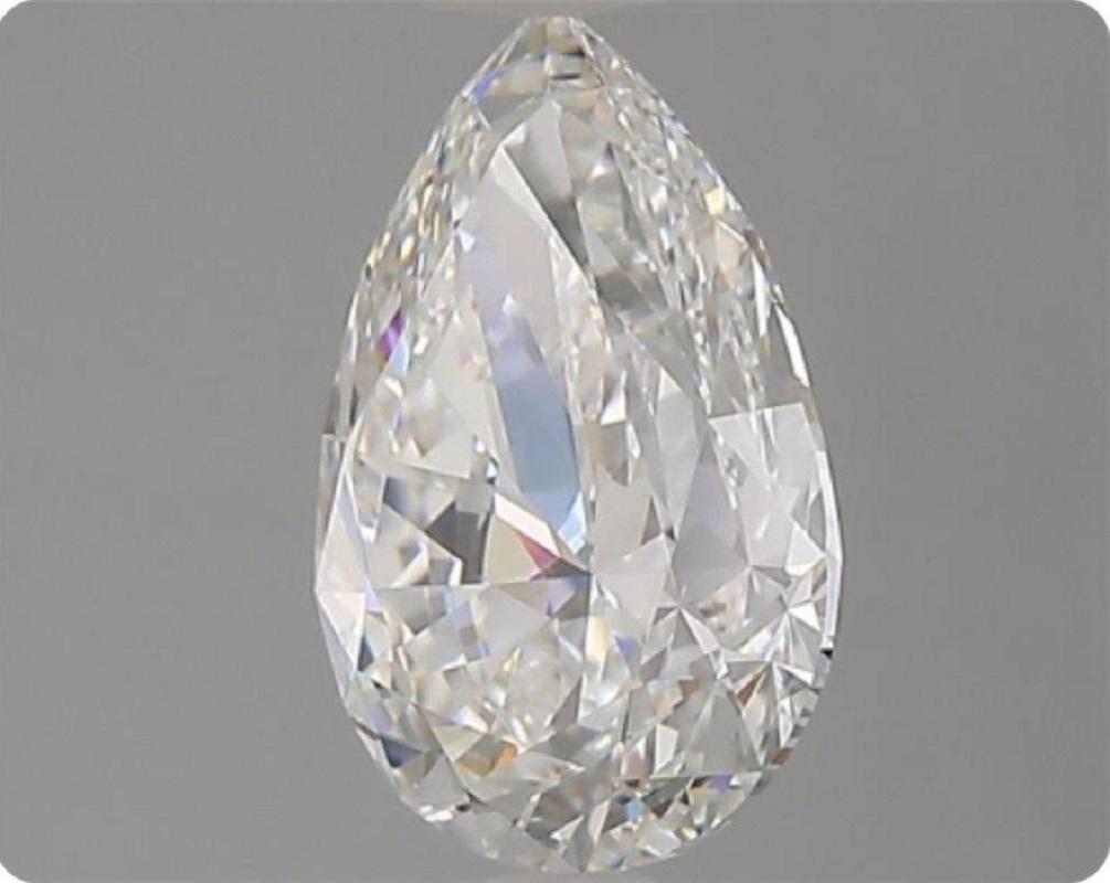 Sparkling 1 pc Natural Diamond with 0.90 ct  Pear G VS2 GIA Certificate For Sale 1