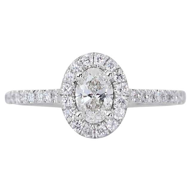 Stunning 1.97ct Pear-Shaped Diamond Halo Ring in 18k White Gold - GIA ...