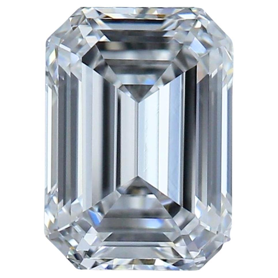 Diamant étincelant de 1,01 carat de taille idéale, taille émeraude, certifié GIA