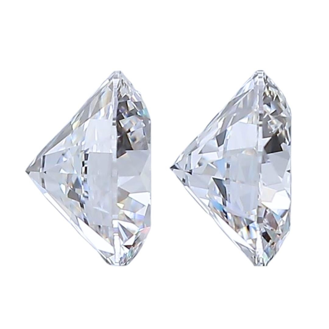Sparkling 1.01ct Ideal Cut Pair of Diamonds - GIA Certified In New Condition In רמת גן, IL