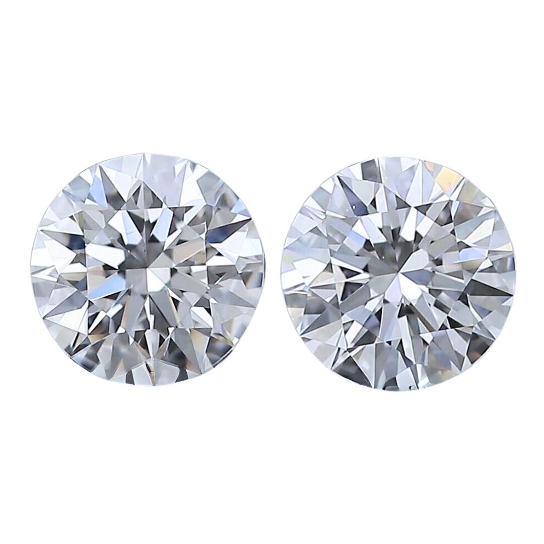Sparkling 1.01ct Ideal Cut Pair of Diamonds - GIA Certified 3