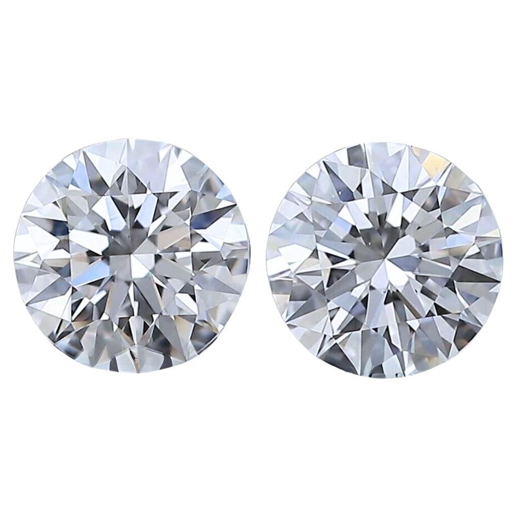 Sparkling 1.01ct Ideal Cut Pair of Diamonds - GIA Certified