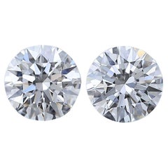 Paire de diamants taille idéale de 1.01 carats, certifiés GIA