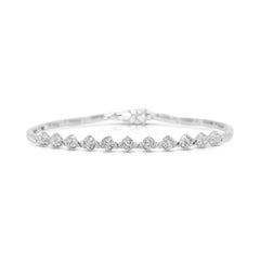 Bracelet en or blanc 18 carats orné d'un diamant naturel de 1,10 ct.