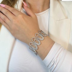 Sparkling 12.70ct Diamonds Bracelet in 18k White Gold - IGI Certified