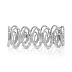 Bracelet étincelant en or blanc 18 carats et diamants 12,70 carats, certifié IGI