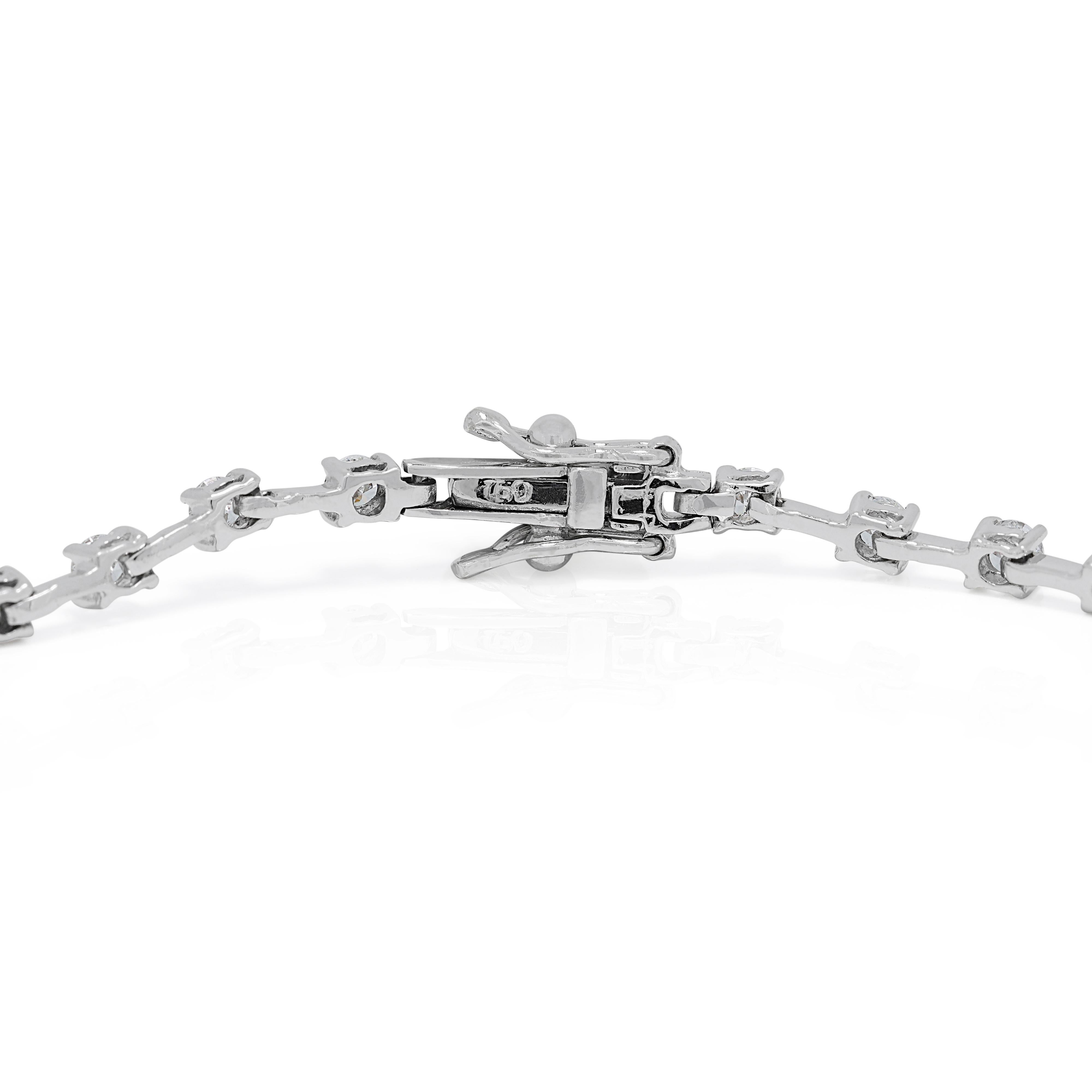 Women's Sparkling 1.28ct Diamond Tennis Bracelet in 18K White Gold