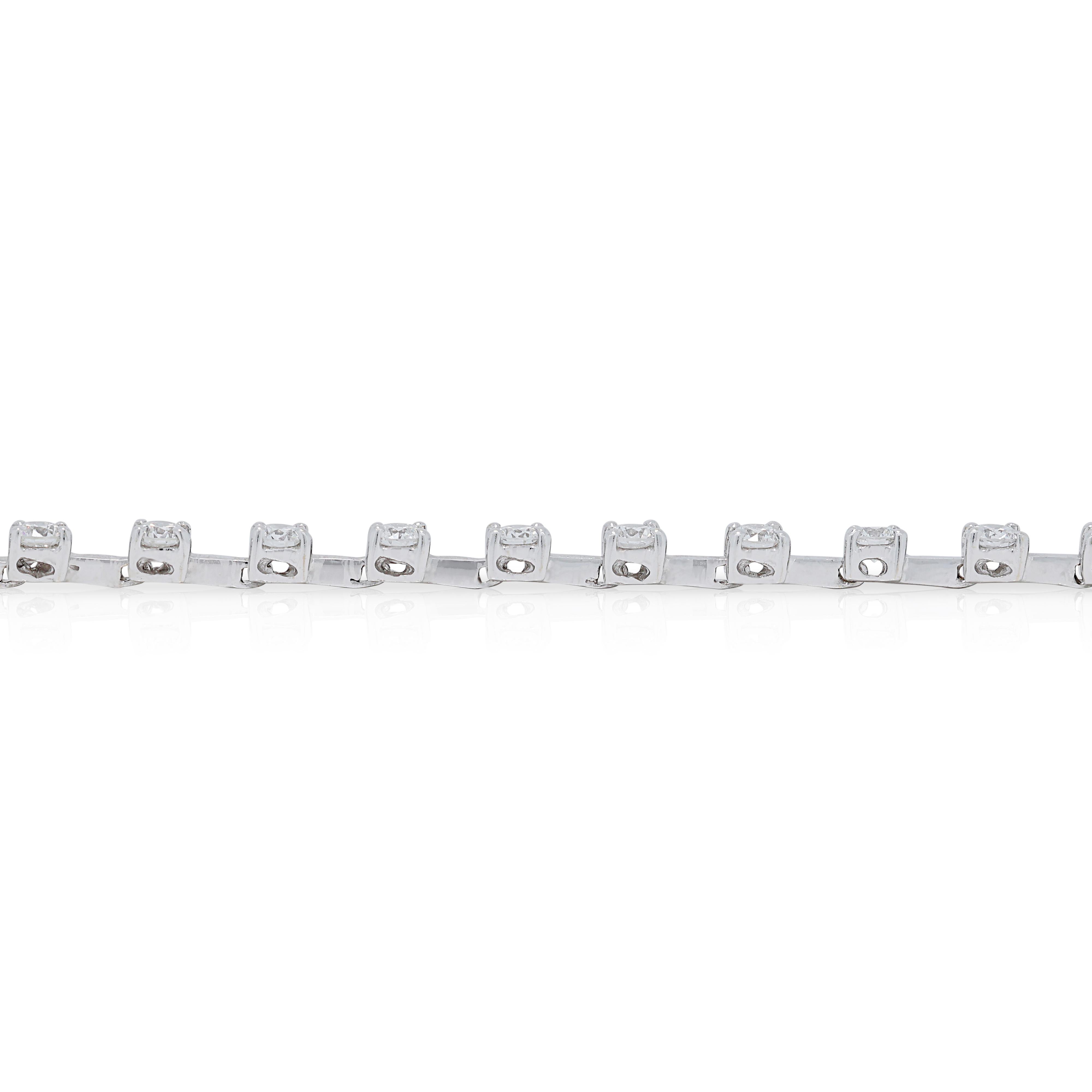 Sparkling 1.28ct Diamond Tennis Bracelet in 18K White Gold 2