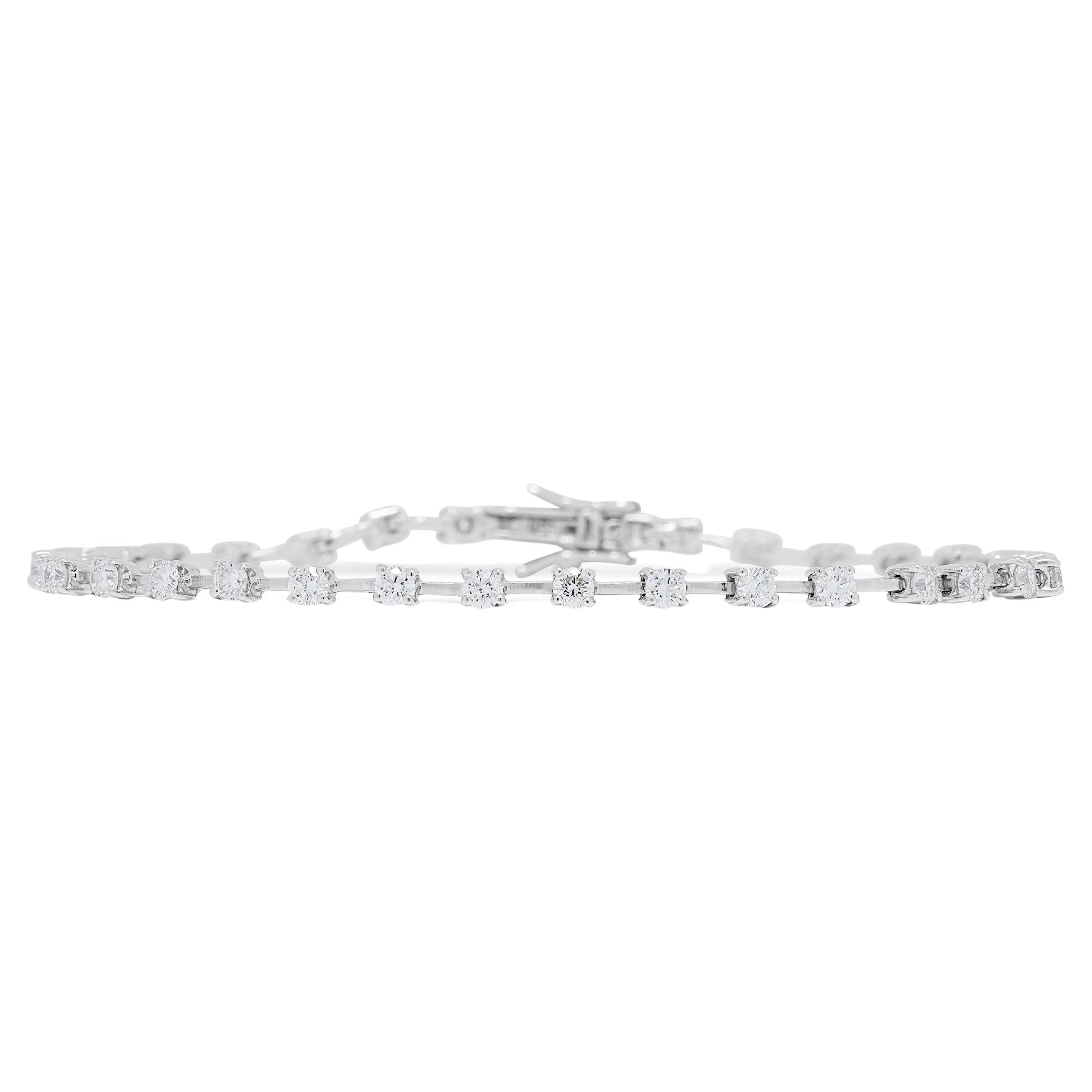Sparkling 1.28ct Diamond Tennis Bracelet in 18K White Gold