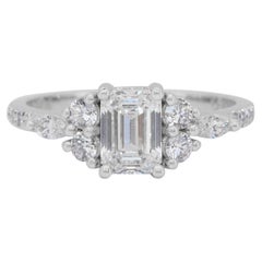 Sparkling 1.45ct Diamonds Pave Ring in 18k White Gold - IGI Certified