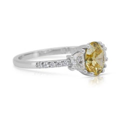 Sparkling 1.47ct Diamonds 3-Stone Ring in 18k White Gold - GIA Certified