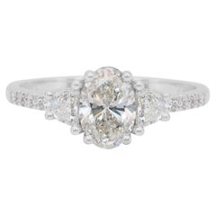 Funkelnde 1,49ct Diamanten 3-Stein-Ring in 18k Weißgold - IGI zertifiziert