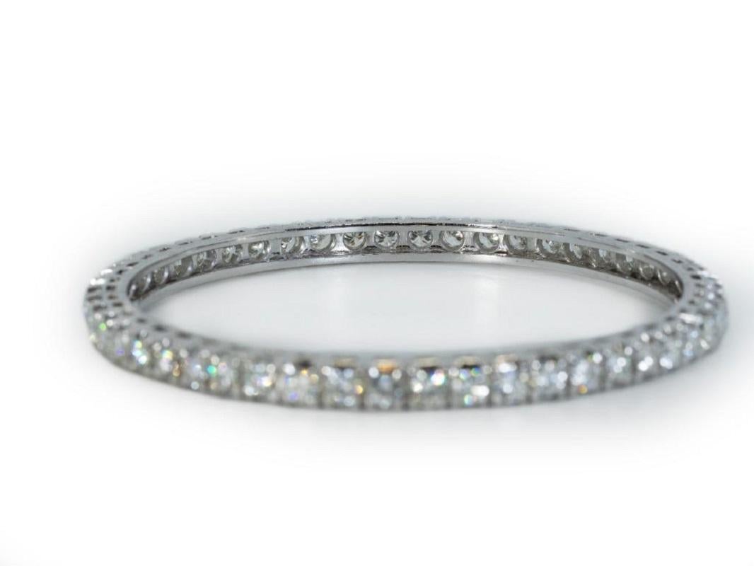 Women's Sparkling  14K White Gold Diamond Bangle with a Total of 8.30 ct NGI Cert For Sale