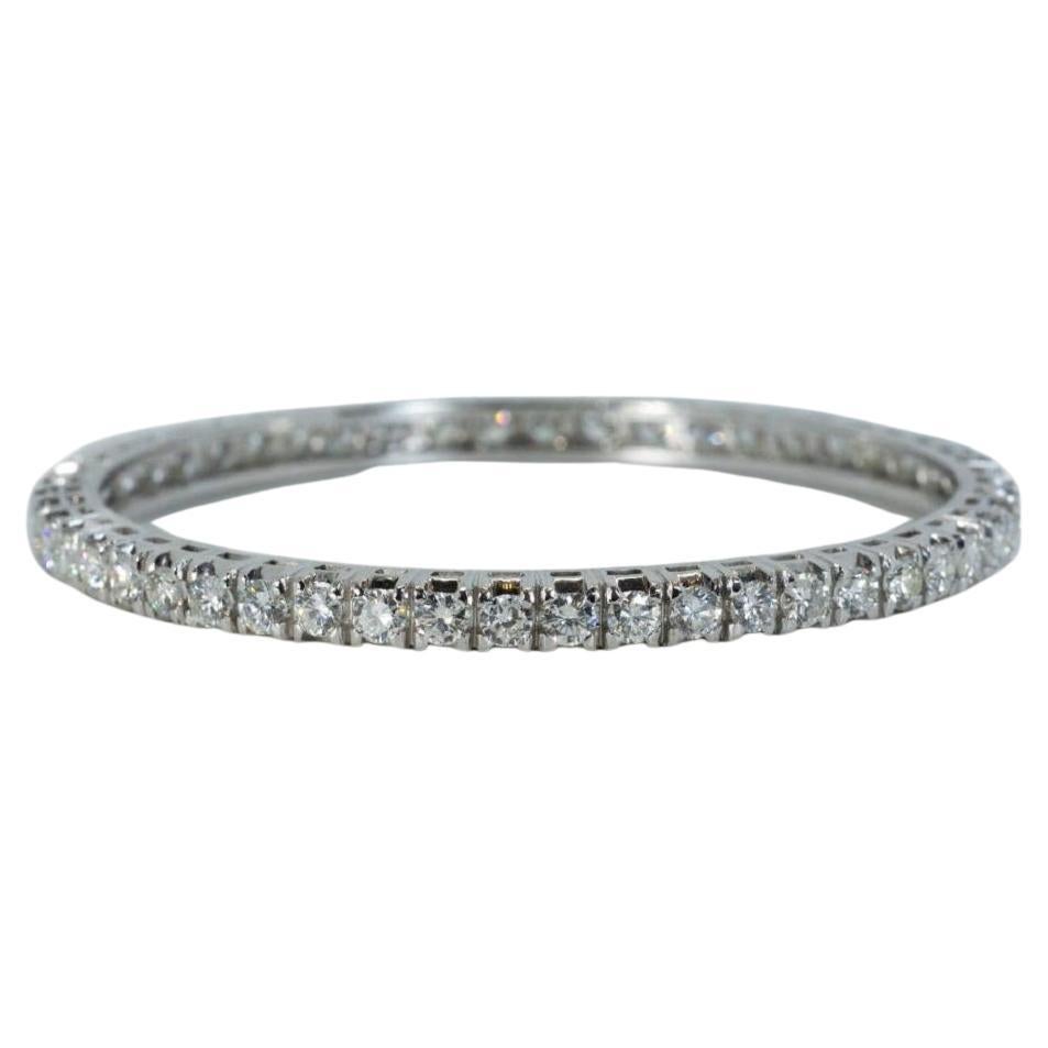 Sparkling  14K White Gold Diamond Bangle with a Total of 8.30 ct NGI Cert For Sale