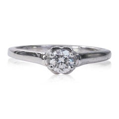 Sparkling 14k White Gold Ring with 0.25 Ct Natural Diamonds, AIG Cert