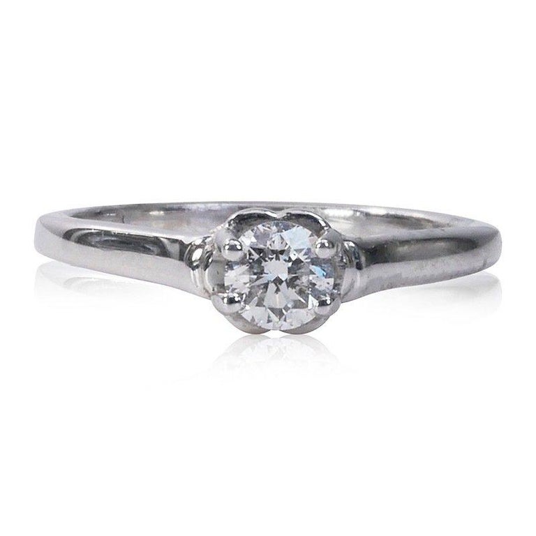 14K White Gold Diamond Anniversary Ring - 0.25Ct Natural G I1, 17 Prong Set Diamonds