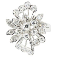 Sparkling 14k White Gold Ring with 0.350 Total Carat Natural Diamonds