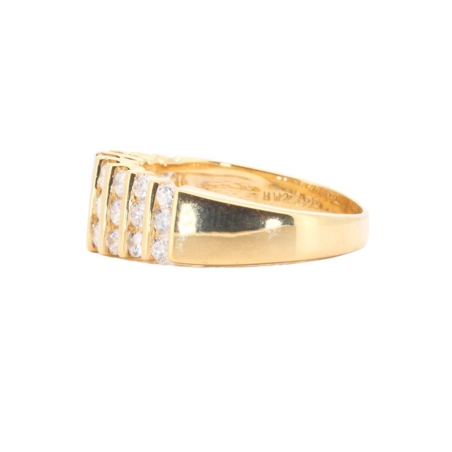 Anillo brillante en forma de cúpula de oro amarillo de 14k con 0,81 quilates de diamantes naturales 1
