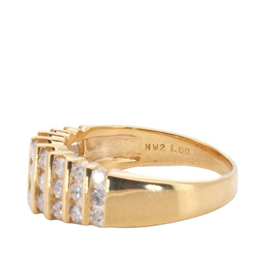 Anillo brillante en forma de cúpula de oro amarillo de 14k con 0,81 quilates de diamantes naturales 2