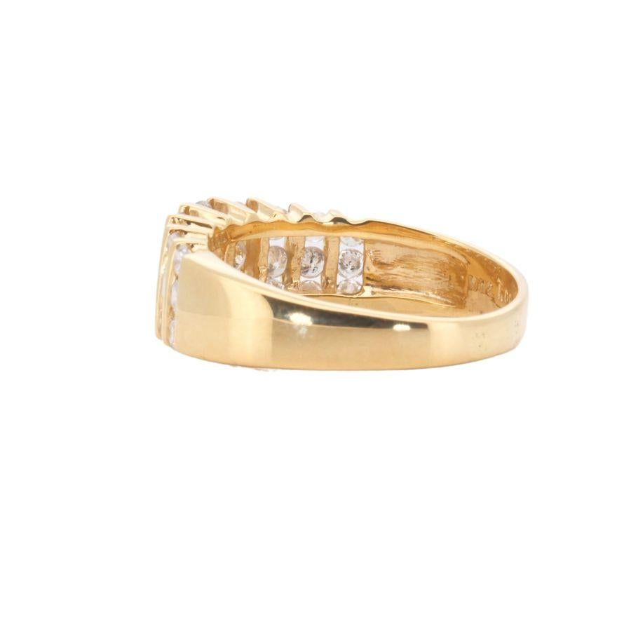 Anillo brillante en forma de cúpula de oro amarillo de 14k con 0,81 quilates de diamantes naturales 3