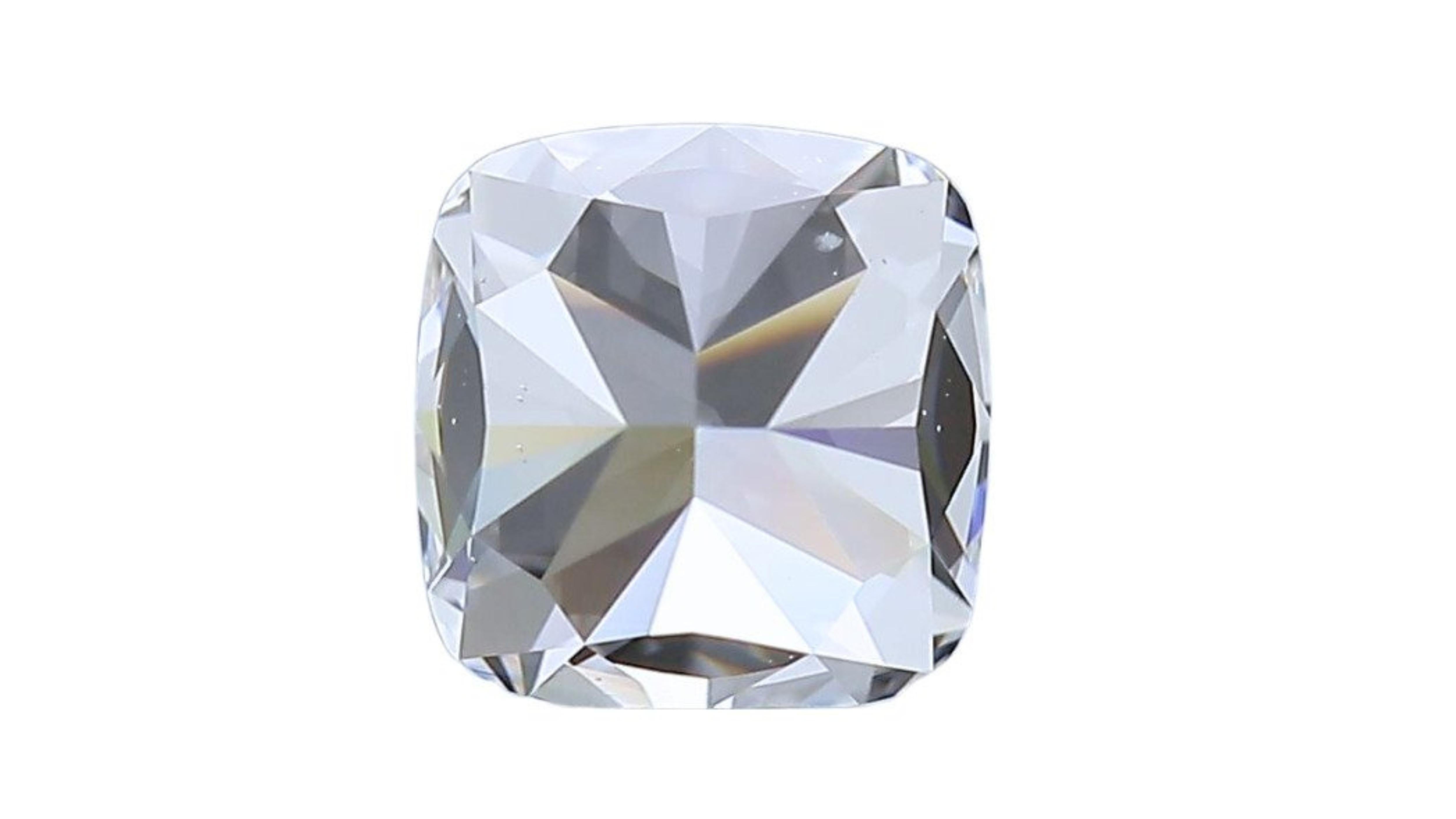 Sparkling 1,5 Karat Quadratischer Diamant im Kissenschliff mit Modified Brillantschliff 2