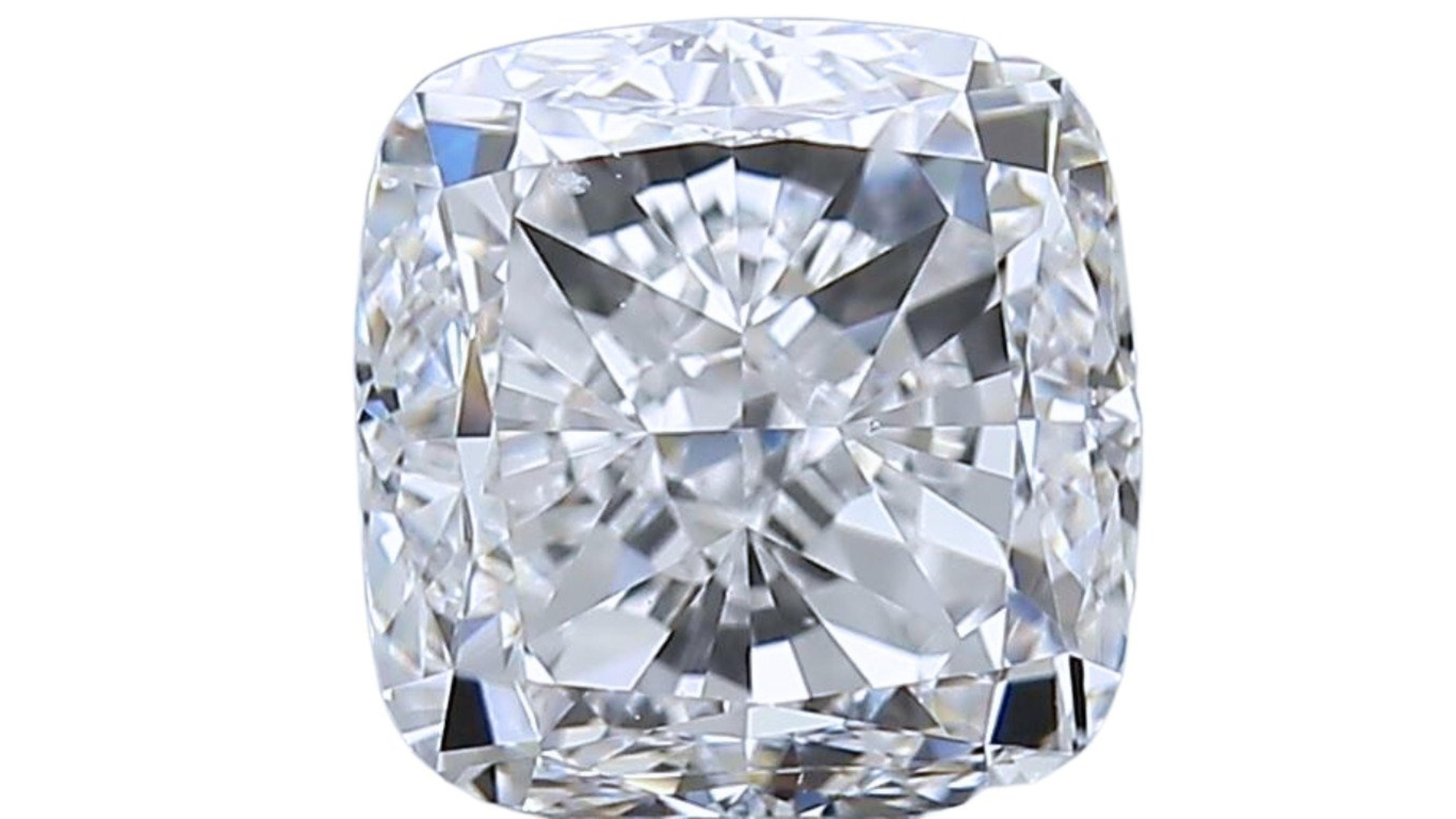 Sparkling 1,5 Karat Quadratischer Diamant im Kissenschliff mit Modified Brillantschliff 3